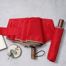 미치코런던 58 무지 포인트 우드핸들 3단자동우산