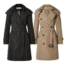 Burberry 버버리 엠버포드 후드 트렌치 코트 (블랙/베이지)