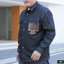 가바바 남성 빅사이즈 청남방 빅사이즈로 입기 좋은 유니크 데님셔츠 8XL까지 G66831