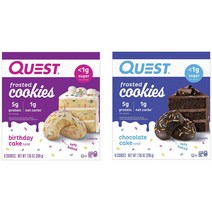 퀘스트뉴트리션 프로스트 쿠키 버스데이 케이크 8개입, Birthday Cake + Chocolate Cake, 1개