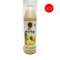 [더착한푸드]파인애플원액(청솔 835ml) 12개 식자재마트 대용량 업소용 파인원액 파인애플시럽 파인애플주스 파인애플농축액