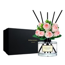 시즈넬 블랙라벨 선물세트 디퓨저 200ml 로얄장미 조화 핑크, 클린코튼(CLEAN COTTON)