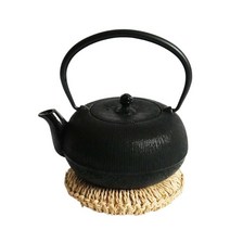 다도 전통 차주전자 용품 【이쿠사의 병 깔개 세트】남부 철기 철병 센스 무늬 700ml 할로우 없음 일본직배송