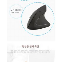 Topsky 무선 마우스 인기있는 왼손잡이 마우스 인체 공학적 디자인 왼손잡이 마우스 수직 광전 무선 마우스, 오른손 건전지 블랙, 패키지 1