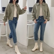쉬즈미 (OTR-010)건빵포켓 카라 여성 집업점퍼 자켓 바람막이 (8937386)