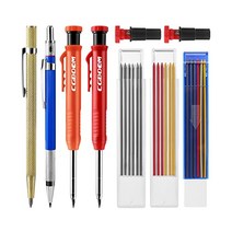 Mechanical Carpenter Pencil Kit with 24 Refills 4PCS Scriber Marking Tools Colorful Deep Hole Woodwo