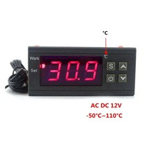 온도계측기 자기온도계 KT1210W-디지털 온도 조절기 C/F 가열/냉각 인큐베이터 컨트롤러, 02 Celsius AC DC 12V