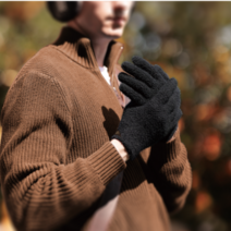 해피쇼핑 겨울 데일리 방한 스마트폰 터치 손가락 니트 장갑 2개 세트 남녀공용