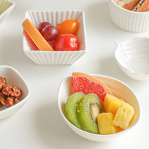 도자기 접시 과일 소스 플레이팅 작은 그릇, 대형 라운딩, 1개