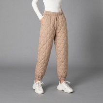Makone 여성 면화 바지 패딩 누비 탄성