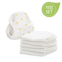 [무루땅콩기저귀] [무루]소형 1단계 체험세트(방수커버1장+땅콩기저귀5장), 기저귀커버사이즈:중형 / 기저귀커버종류:병아리