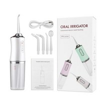 구강세정기 전기 구강 irrigator 치아 청소 치과 워터 제트 입 세탁기 수압, 하얀