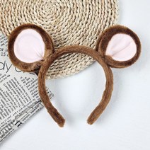 아이템팡 동물 머리띠 놀이동산 파티 운동회 생일 놀이공원, 쥐(연갈색)