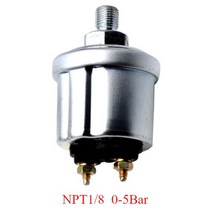 오일 압력계 압력게이지 52mm 포인터 0-5Bar 0-73psi 해양 보트 표시기 10-185Ω 12V/24V 알람, 한개옵션1, 07 5Bar sensor