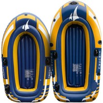 낚시 보트 낚시배 바다 민물 고무 3인 선외기 요트 레저 물놀이 벨리, 옐로우과그린의두꺼운3인승