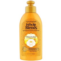 Garnier Whole Blends 지속 가능한 공급된 모로코 아르간 및 동백나무 추출물 리브인 컨디셔너 트리트먼트 칙칙한 모발용 1405.1 가니에르