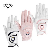한국캘러웨이골프 2021 CG베어 여성 합피 골프장갑 (양손), 화이트/핑크