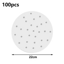 대나무찜기 찜통100pcs 에어 프라이어 스티머 라이너 프리미엄 목재 펄프 종이 비 스틱 바구니 매트 베이킹, 09 round 22CM, 09 round 22CM