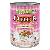 퍼피 강아지 오리고기 대용량 캔 통조림 간식 400g, 1개