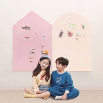 키룸 찰떡보드 붙이는 유아 자석 화이트보드 탈부착 자석칠판 자석보드 탈부착, 실크벽지용, 사각보드 450X600, 베이비핑크