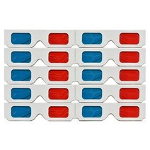 3D 안경 10 쌍 빨간색과 파란색 종이 스테레오 렌즈 영화 세트 Anaglyph
