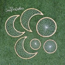 [정글스튜디오] 그물 라탄틀 등나무링 초승달 모빌틀 모빌대 드림캐쳐 썬캐쳐 자개모빌 재료 DIY 마크라메 재료, 그물_원형M