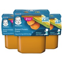 거버 어린이 액상 식품 113g 2개입, 고구마 & 옥수수(Sweet Potatoes & Corn), 3개