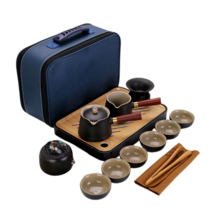 MONTHERIA 다도세트 선물용다기 도자기 찻잔 세트 휴대용 다기 세트 여행용 캠핑용 C398-68, C01