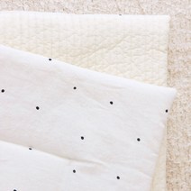 바미블랑 어린이집 일체형 낮잠패드 신생아 아기 유아용 면 거즈 린넨, 블랙도트