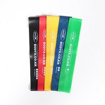 바디엑스 루프밴드 라텍스 저항밴드 5종세트 힙밴드 힙업밴드 고무밴드