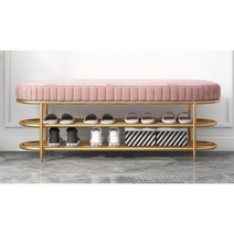 북유럽 현관의자 신발장 의자 벤치 슈즈스툴, 80CM 핑크