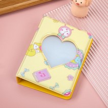 콜북 콜렉트 점보 1단 2단 포카 북 블랙 격자 무늬 사진 하트 할로우 돌 앨범, c1