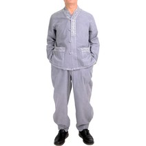 만덕몰 남성용 봄가을 20수 브이넥 문양자수 세트 개량 생활한복 절복 법복 단체복