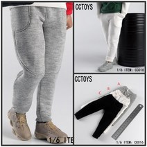 트레이닝바지 12인치 피규어 1/6스케일 루즈 피규어의상 의류 츄리닝 핫토이의상 구제관절인형, C.블랙