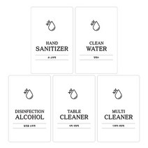 생활만 투명 분무기 스프레이 젤 펌프 휴대용 용기, 1개, 슬림원형 분무기 5종 라벨