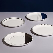 북유럽풍 카페 디저트접시 1P, 수아르블랙1P