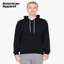 American Apparel 무지 후드 티 Black