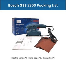 Bosch GSS 2300 전기 사각 샌딩 머신 전동 공구 사포 연마 기계 목공 도구용 플랫 12000rpm, 01 GSS 2300