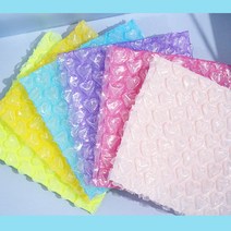 하트 뽁뽁이 에어캡 포카 포장 선물 10x10cm 5장, 소-핑크