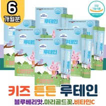 키즈 튼튼 눈건강 루테인 영양제 6박스 식약처 인증 마리골드꽃 비타민 뉴테인 루텐 루테린 류테인 착색료 무첨가 황반 주름 색소 눈침침 베타카로틴 초등학생 중학생 어린이 아이 눈 건조 건강 보호 영양 보충 도움 보조제 LUTEIN