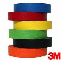 3M 칼라 종이 마스킹테이프 24mm x 40M 6색 택1, 투디코 적색