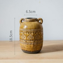 화병 중국도자기 복고풍 스타일 얼음 균열 세라믹 꽃병 화분 항아리 꽃 장식 장식품 기하학적 장식 민족, [01] Small