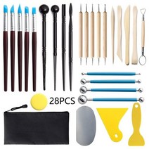 건담 공구 궁극니퍼 28Pcs 고분자 클레이 도구 공 스타일러스 도트 모델링 점토 조각 세트 도자기 키트에, 01 1 set