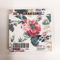 파티냅킨 IKEA 이케가 판타스 큰사이즈 서양 요리 종셋트 플라워 프린팅 식사 티슈 사각형 손수건 종이 2629278526, 정 사각형, SMAKSINNE 꽃 33x33cm3