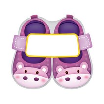 신학기 스티커 이름표 10개 신발2 하마 네임 사진 유치원 신발장, 4-의류스탬프-블루
