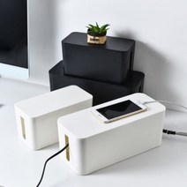 [스윗브릿지] 멀티탭 정리함 콘센트 전선 정리 박스 케이블 수납 케이스 2color 3size, 화이트대형