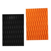 2 조각 EVA Surfboard Skimboard 트랙션 패드 데크 그립 DIY 서핑 액세서리, 오렌지 & 블랙