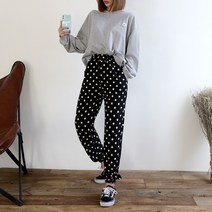 카모 도트 밴딩 반배기 조거 팬츠 남녀공용 (~XL)