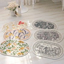 쟈르댕 극세사 타원 발매트 6종 인테리어 주방 화장실 현관 집들이선물