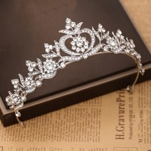 미스코리아왕관 티아라 크라운 럭셔리 크리스탈 밴드 쥬얼리 실버 컬러 신부 웨딩, 은